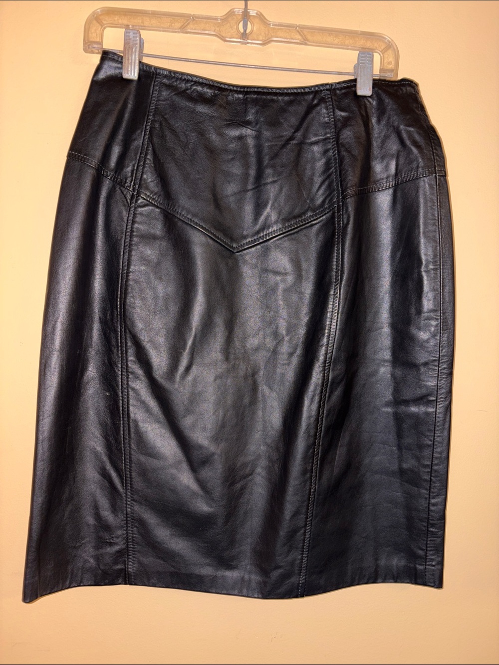 Black Leather Pencil Skirt
